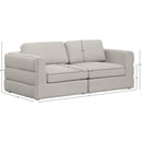 Meridian Beckham Beige Durable Linen Textured Fabric Modular Sofa IMAGE 7