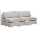 Meridian Beckham Beige Durable Linen Textured Fabric Modular Sofa IMAGE 7