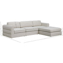 Meridian Beckham Beige Durable Linen Textured Fabric Modular Sectional IMAGE 14