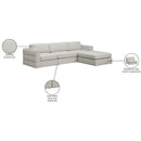 Meridian Beckham Beige Durable Linen Textured Fabric Modular Sectional IMAGE 15