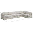 Meridian Beckham Beige Durable Linen Textured Fabric Modular Sectional IMAGE 14