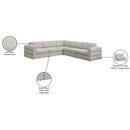 Meridian Beckham Beige Durable Linen Textured Fabric Modular Sectional IMAGE 10