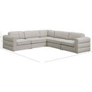 Meridian Beckham Beige Durable Linen Textured Fabric Modular Sectional IMAGE 9