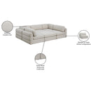 Meridian Beckham Beige Durable Linen Textured Fabric Modular Sectional IMAGE 9