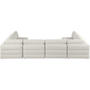 Meridian Beckham Beige Durable Linen Textured Fabric Modular Sectional IMAGE 3
