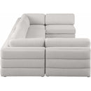 Meridian Beckham Beige Durable Linen Textured Fabric Modular Sectional IMAGE 4