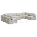 Meridian Beckham Beige Durable Linen Textured Fabric Modular Sectional IMAGE 8