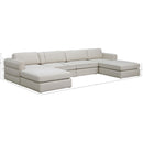 Meridian Beckham Beige Durable Linen Textured Fabric Modular Sectional IMAGE 8