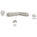 Meridian Beckham Beige Durable Linen Textured Fabric Modular Sectional IMAGE 10