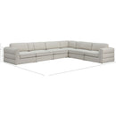 Meridian Beckham Beige Durable Linen Textured Fabric Modular Sectional IMAGE 9