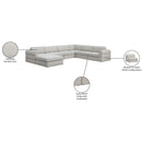 Meridian Beckham Beige Durable Linen Textured Fabric Modular Sectional IMAGE 10