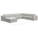 Meridian Beckham Beige Durable Linen Textured Fabric Modular Sectional IMAGE 9