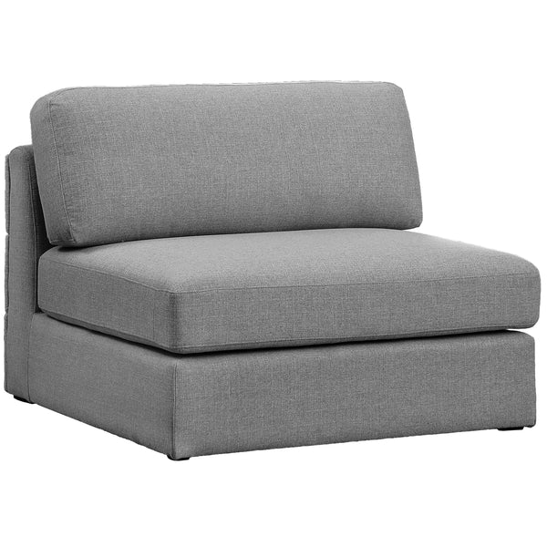 Meridian Beckham Stationary Fabric Chair 681Grey-Armless IMAGE 1