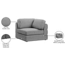 Meridian Beckham Grey Durable Linen Textured Fabric Corner IMAGE 8