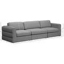 Meridian Beckham Grey Durable Linen Textured Fabric Modular Sofa IMAGE 8