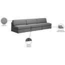 Meridian Beckham Grey Durable Linen Textured Fabric Modular Sofa IMAGE 8