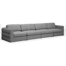 Meridian Beckham Grey Durable Linen Textured Fabric Modular Sofa IMAGE 7