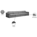 Meridian Beckham Grey Durable Linen Textured Fabric Modular Sofa IMAGE 8