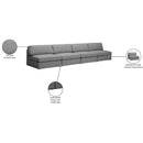 Meridian Beckham Grey Durable Linen Textured Fabric Modular Sofa IMAGE 8