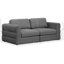 Meridian Beckham Grey Durable Linen Textured Fabric Modular Sofa IMAGE 7
