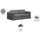 Meridian Beckham Grey Durable Linen Textured Fabric Modular Sofa IMAGE 8