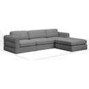 Meridian Beckham Grey Durable Linen Textured Fabric Modular Sectional IMAGE 14