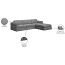 Meridian Beckham Grey Durable Linen Textured Fabric Modular Sectional IMAGE 15