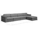 Meridian Beckham Grey Durable Linen Textured Fabric Modular Sectional IMAGE 14