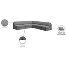 Meridian Beckham Grey Durable Linen Textured Fabric Modular Sectional IMAGE 9
