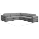 Meridian Beckham Grey Durable Linen Textured Fabric Modular Sectional IMAGE 9