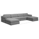 Meridian Beckham Grey Durable Linen Textured Fabric Modular Sectional IMAGE 8