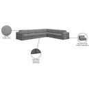 Meridian Beckham Grey Durable Linen Textured Fabric Modular Sectional IMAGE 10