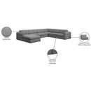 Meridian Beckham Grey Durable Linen Textured Fabric Modular Sectional IMAGE 10