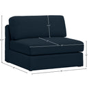 Meridian Beckham Navy Durable Linen Textured Fabric Armless IMAGE 7