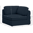 Meridian Beckham Navy Durable Linen Textured Fabric Corner IMAGE 7