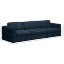 Meridian Beckham Navy Durable Linen Textured Fabric Modular Sofa IMAGE 8