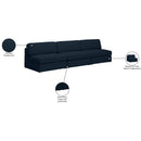 Meridian Beckham Navy Durable Linen Textured Fabric Modular Sofa IMAGE 8