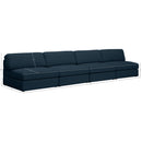 Meridian Beckham Navy Durable Linen Textured Fabric Modular Sofa IMAGE 7