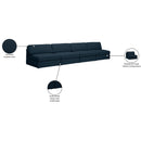 Meridian Beckham Navy Durable Linen Textured Fabric Modular Sofa IMAGE 8