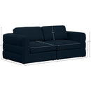 Meridian Beckham Navy Durable Linen Textured Fabric Modular Sofa IMAGE 7