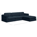 Meridian Beckham Navy Durable Linen Textured Fabric Modular Sectional IMAGE 14