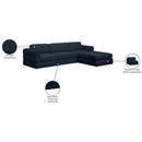 Meridian Beckham Navy Durable Linen Textured Fabric Modular Sectional IMAGE 15