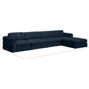 Meridian Beckham Navy Durable Linen Textured Fabric Modular Sectional IMAGE 14