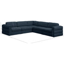 Meridian Beckham Navy Durable Linen Textured Fabric Modular Sectional IMAGE 9