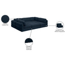 Meridian Beckham Navy Durable Linen Textured Fabric Modular Sectional IMAGE 9