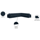 Meridian Beckham Navy Durable Linen Textured Fabric Modular Sectional IMAGE 10