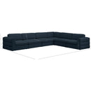 Meridian Beckham Navy Durable Linen Textured Fabric Modular Sectional IMAGE 9