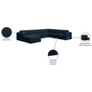 Meridian Beckham Navy Durable Linen Textured Fabric Modular Sectional IMAGE 10