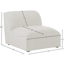 Meridian Miramar Cream Durable Linen Textured Armless IMAGE 8