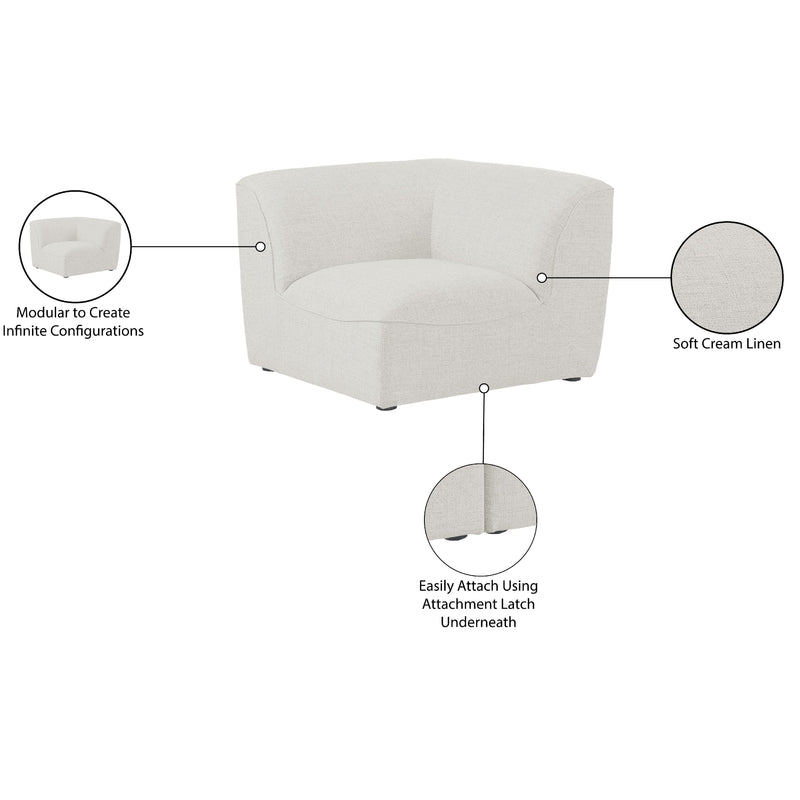 Meridian Miramar Cream Durable Linen Textured Corner IMAGE 8